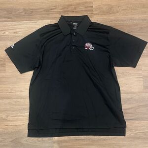 Black Men's Polo Shirt with Embroidered Logo